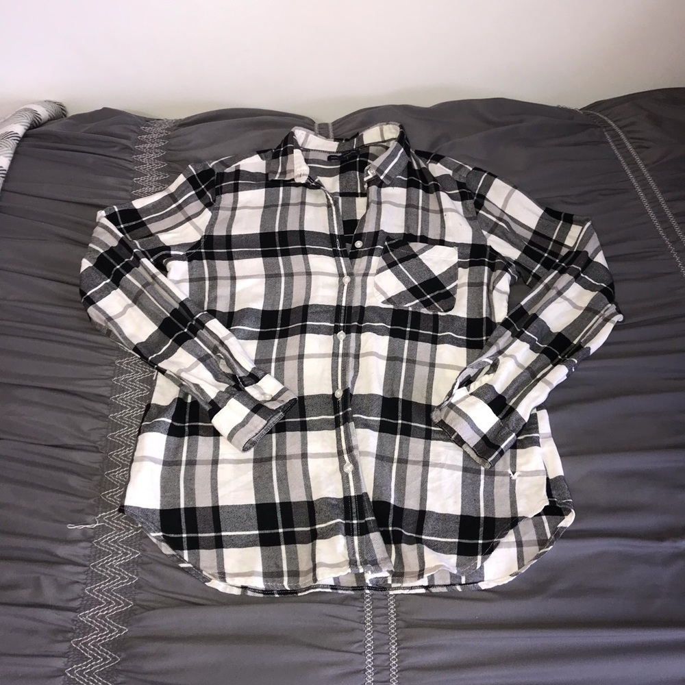 Black and White American Eagle Flannel